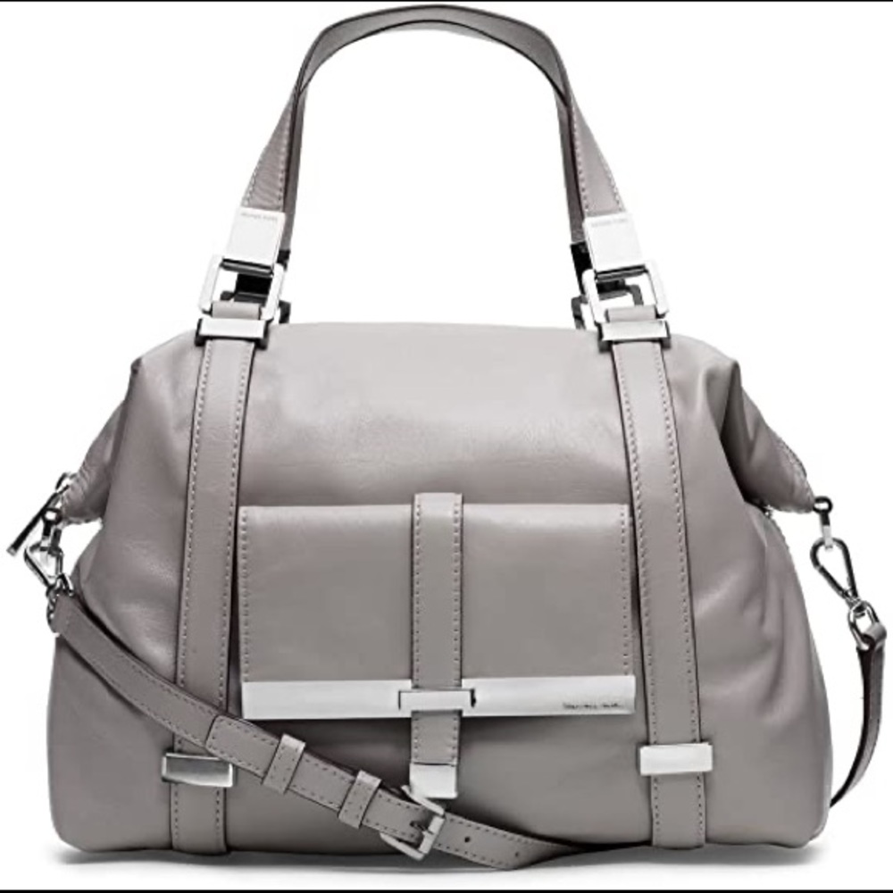 Brand New Michael Kors Pearl Gray Blaine Satchel Fall bag top handle